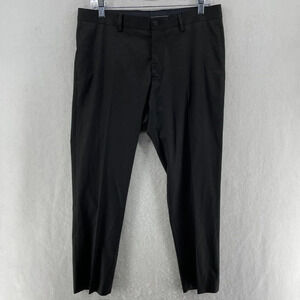 Zara Man Pants Men's Sz 31 Black Slim Tapered Leg Stretch Modern Midrise Chino